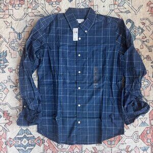 Gap Factory Poplin Shirt Blue Plaid - size Small NWT